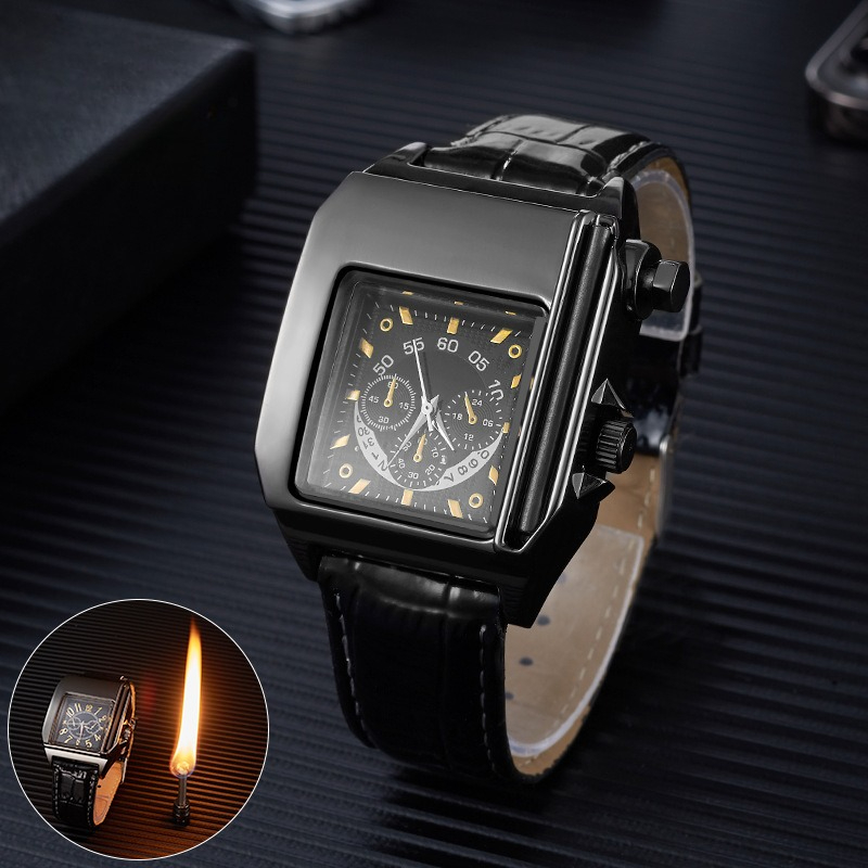 Electronics Gadgets To Gift - Metalowy Elektroniczny Zegarek Zapalniczka 10000 Wypłomieni