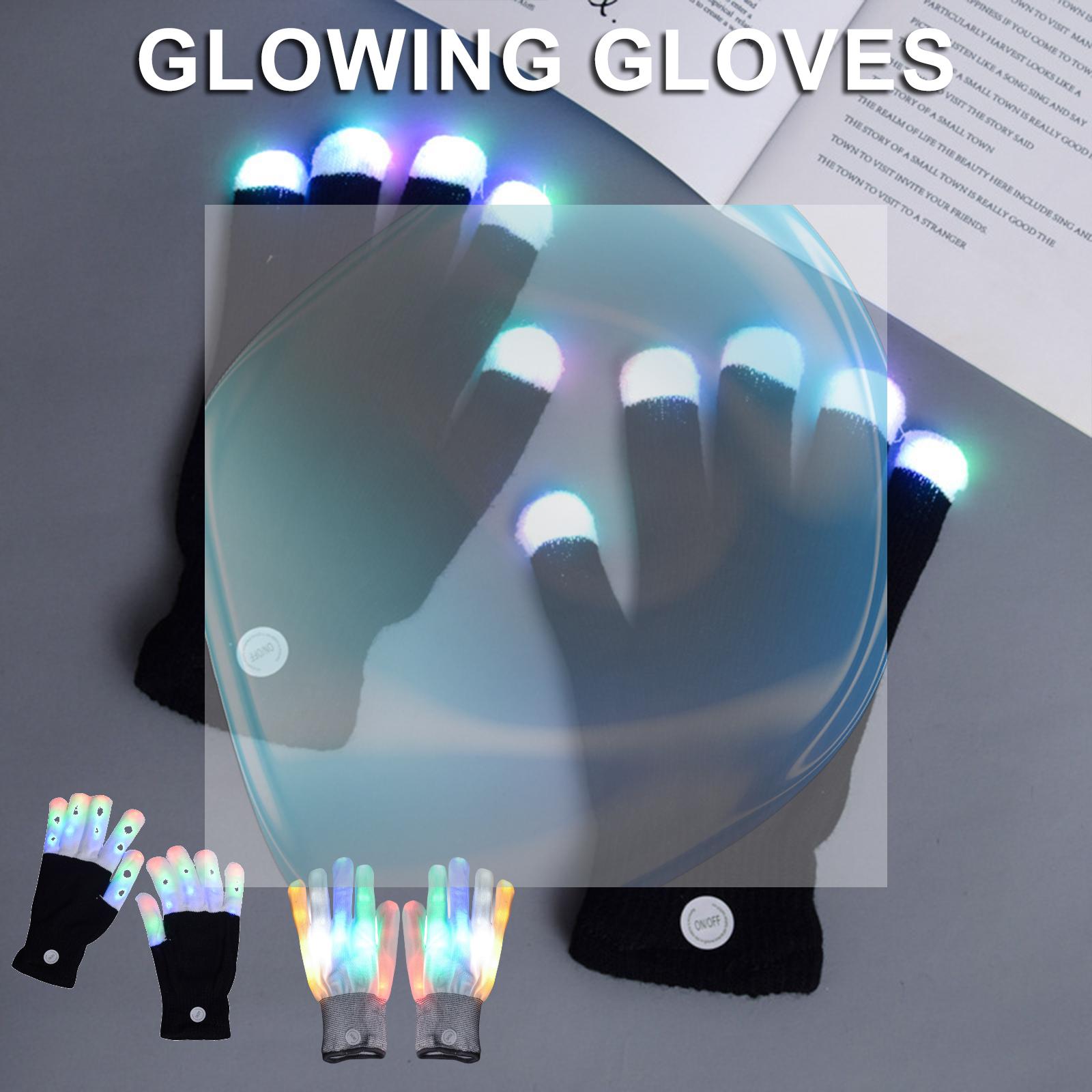 Led Gloves Music - Rękawice LED z migającymi światłami, oddychające,