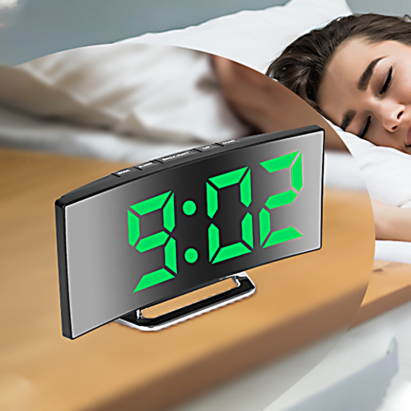 Electronics Gadgets For Home - Cyfrowy budzik LED z zakrzywionym ekranem,