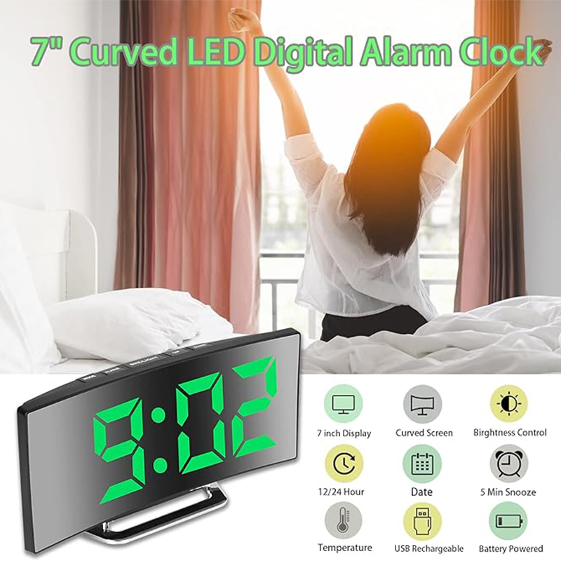 Cyfrowy budzik LED z zakrzywio – Electronics Gadgets For Home recenzja i cena